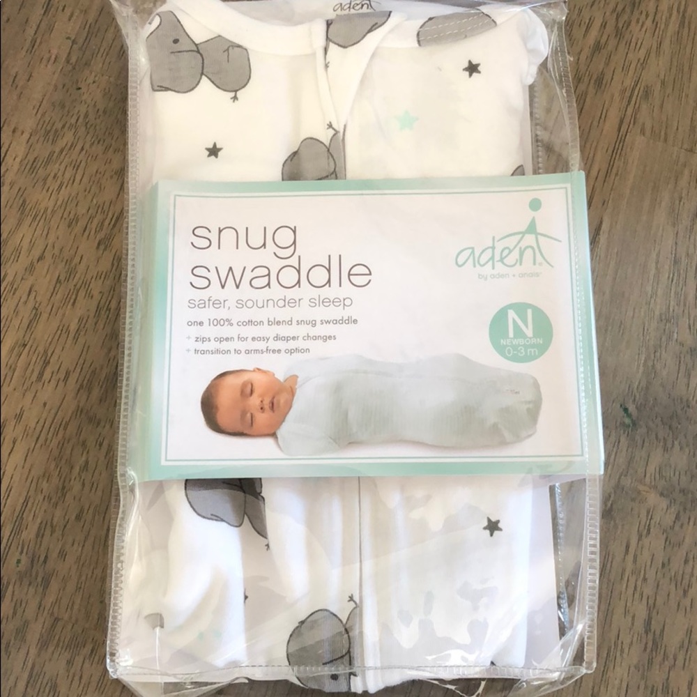 Aden & Anais Elephant Snug Swaddle Newborn NWT